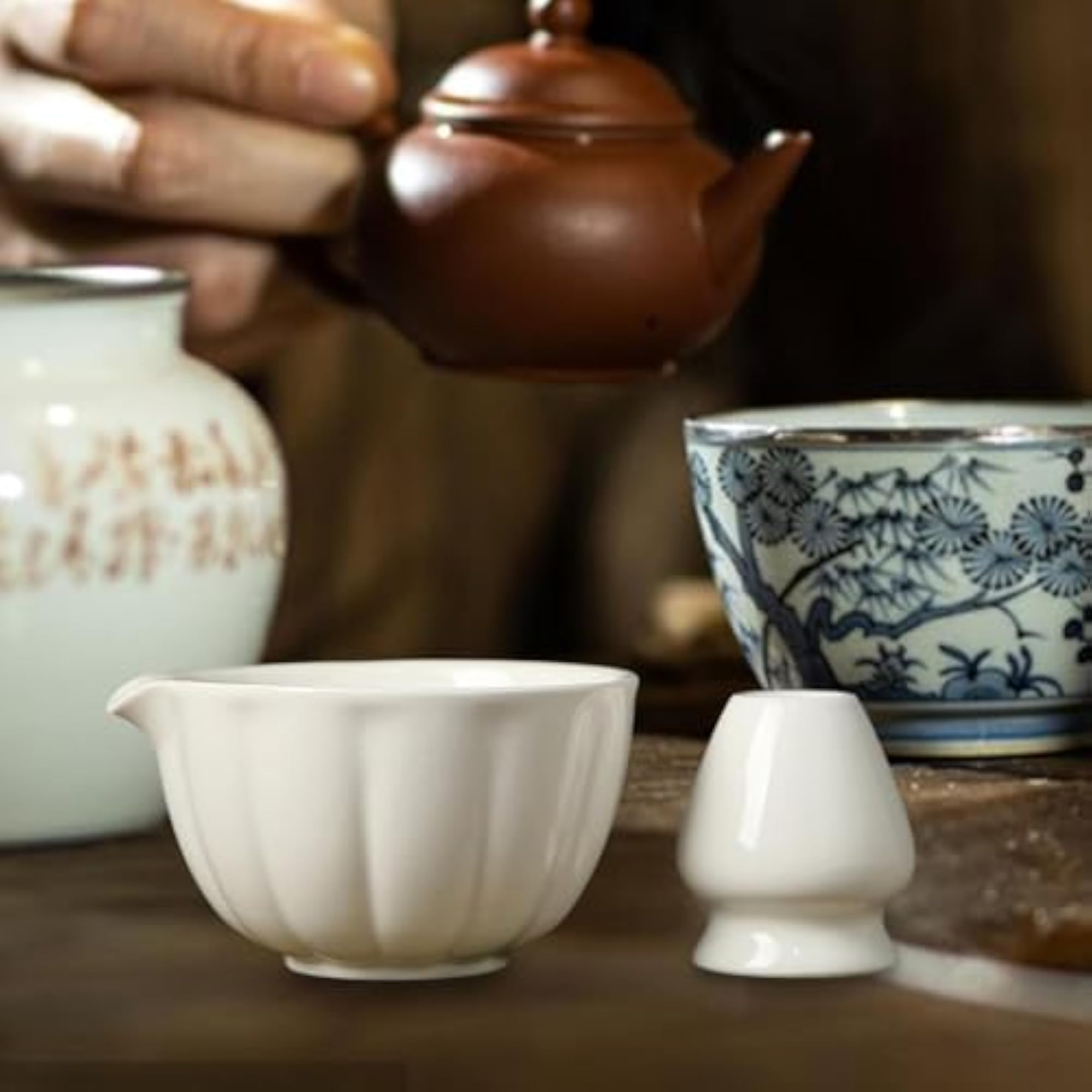 Ceramic Matcha Bowl for Japanese Preparation, White